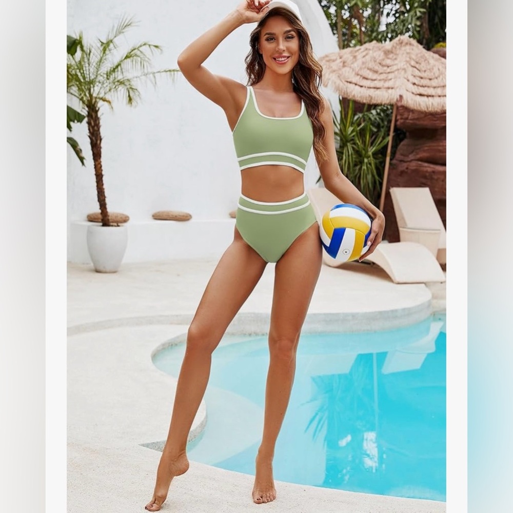 Sleek Olive Bikini Set for Women